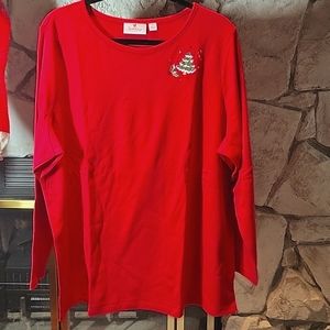 Quacker Factory Christmas top, long sleeves. Beautifully embellished, size 2x.